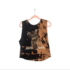 LARGE DJ KITTY CROP TANK -SOLD